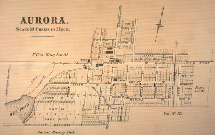 Map of the town of Aurora, 1878